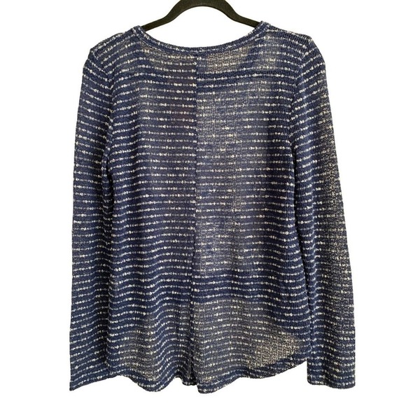 Paper Crane Top Women's Sz M Sheer Panel Long Sleeve Knit Top High Low Hem NWT - Picture 2 of 10